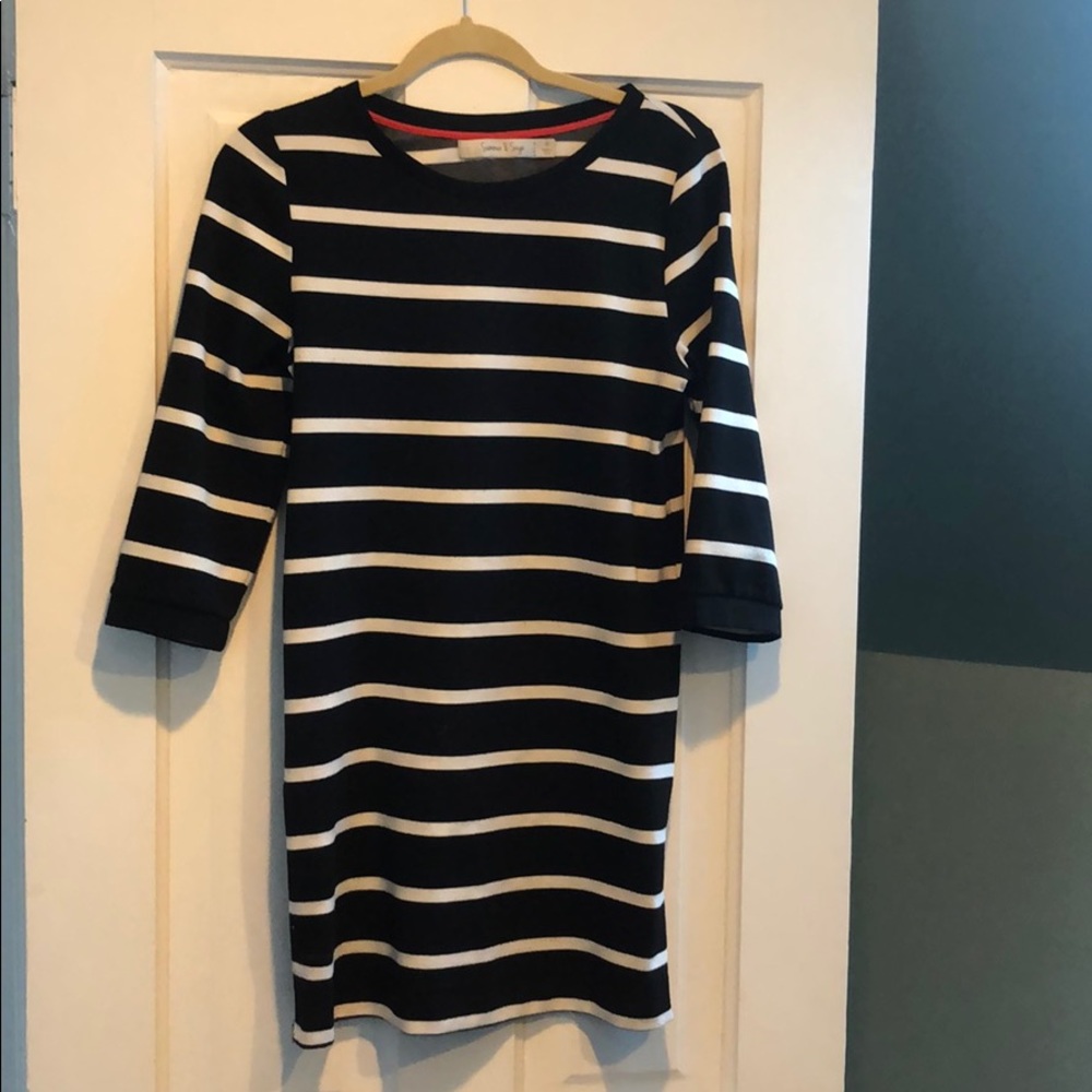 Black and white shift dress